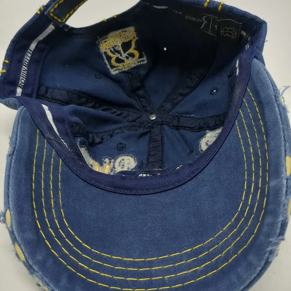Robin Ruth Puerto Rico 1493 Baseball Cap Blue One Size Distressed Stitch hat